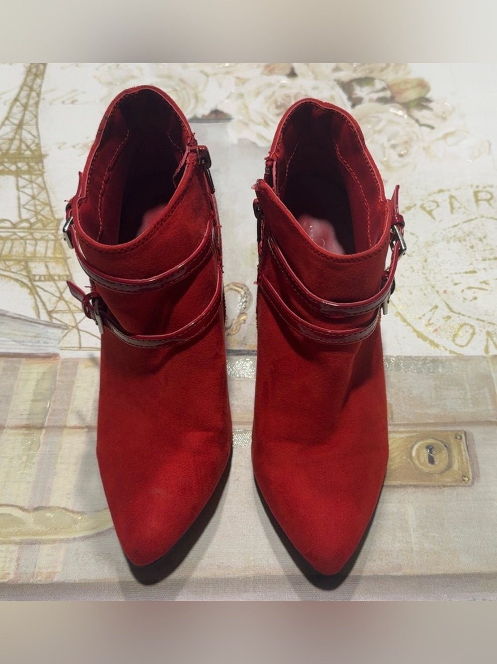 Hot Red Booties Size 6 🔥